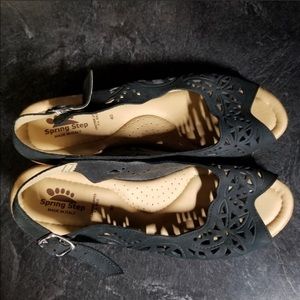 Spring step lether wedge sandals
